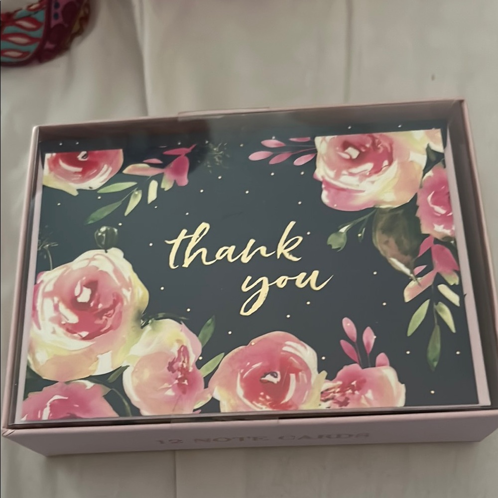 Floral Thank You Cards - Pink and Green